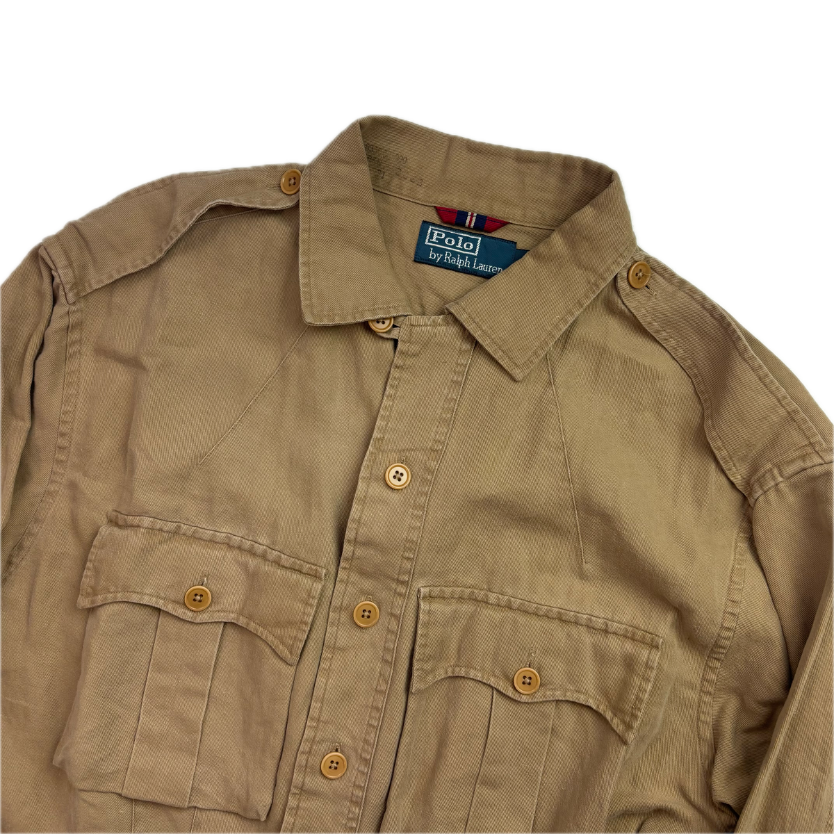 Polo Ralph Lauren Beige Military Battle Dress Safari Jacket (Cotton Linen) -  S