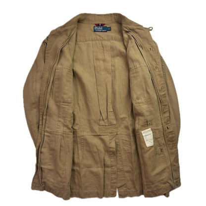 Polo Ralph Lauren Beige Military Battle Dress Safari Jacket (Cotton Linen) -  S