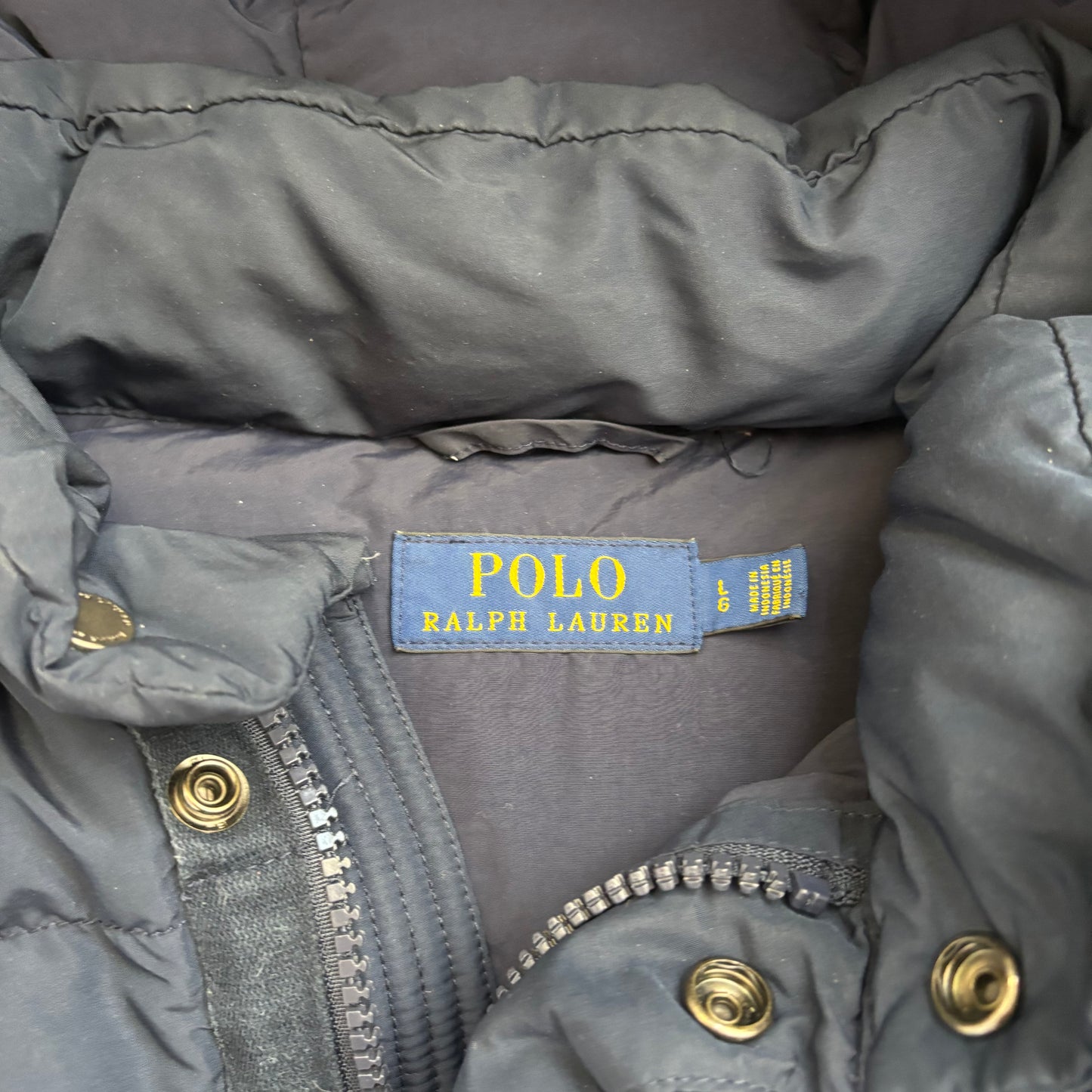 Polo Ralph Lauren Navy Hooded Body Warmer Gilet Down Vest - L