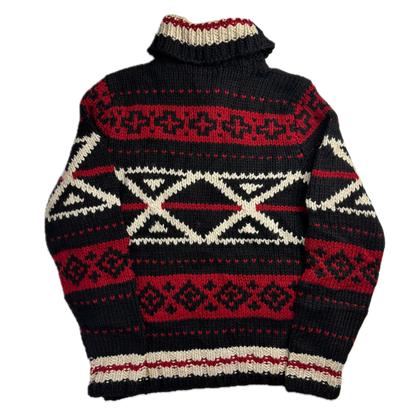 Polo Ralph Lauren Hand Knit Aztec Jumper Shawl Neck Sweater (Wool) - M