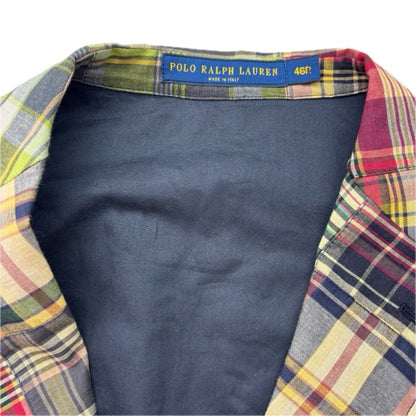 Polo Ralph Lauren Patchwork Madras Plaid Utility Blazer Sports Jacket (Cotton) - 46R
