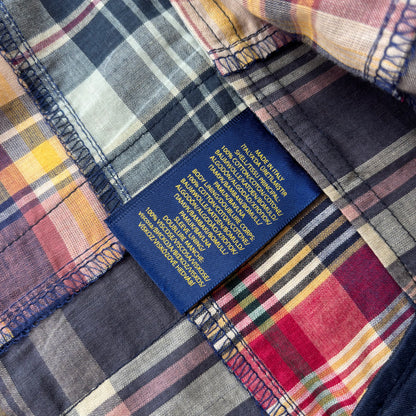 Polo Ralph Lauren Patchwork Madras Plaid Utility Blazer Sports Jacket (Cotton) - 46R