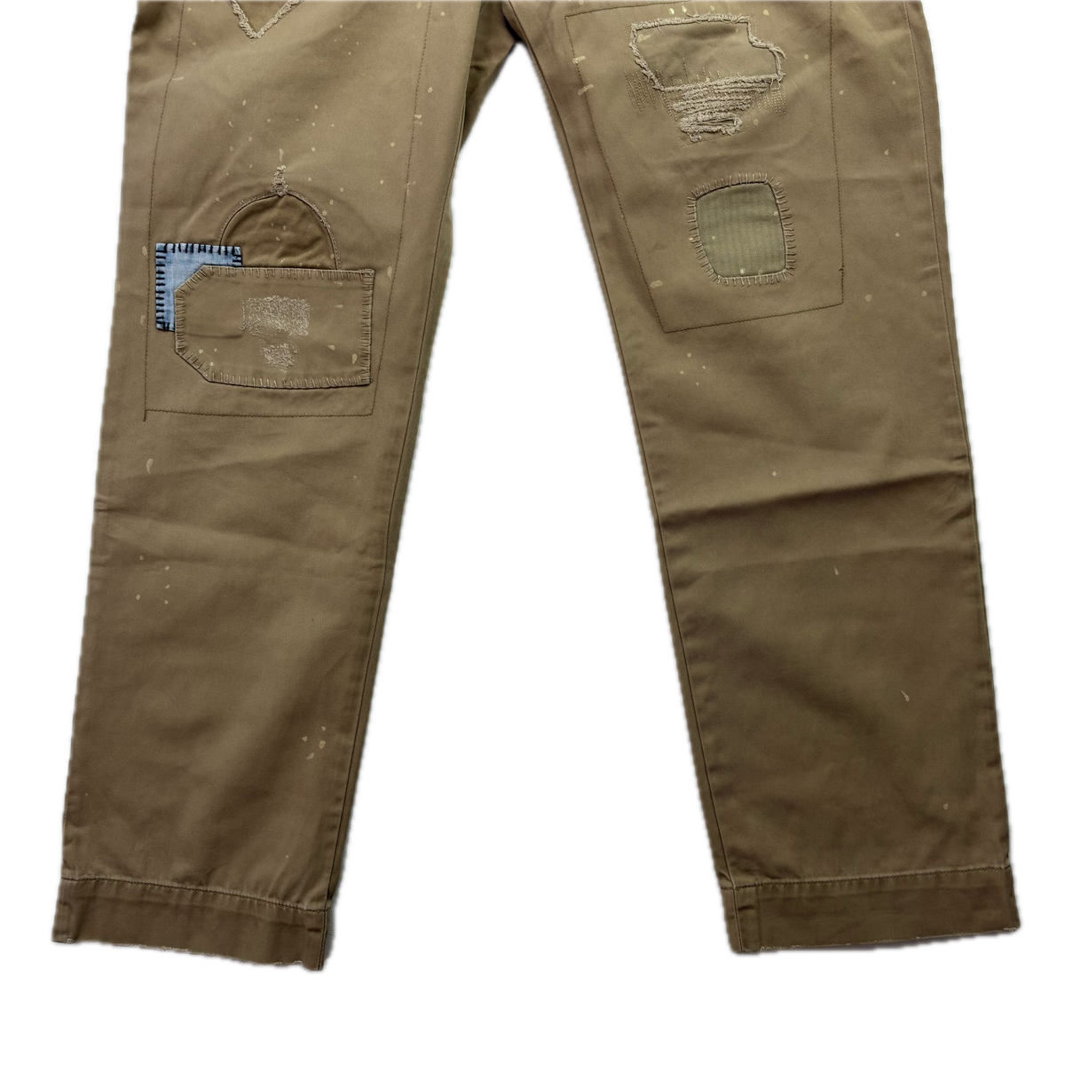 Polo Ralph Lauren Patchwork Distressed Beige Relaxed Fit Chinos - 32x32