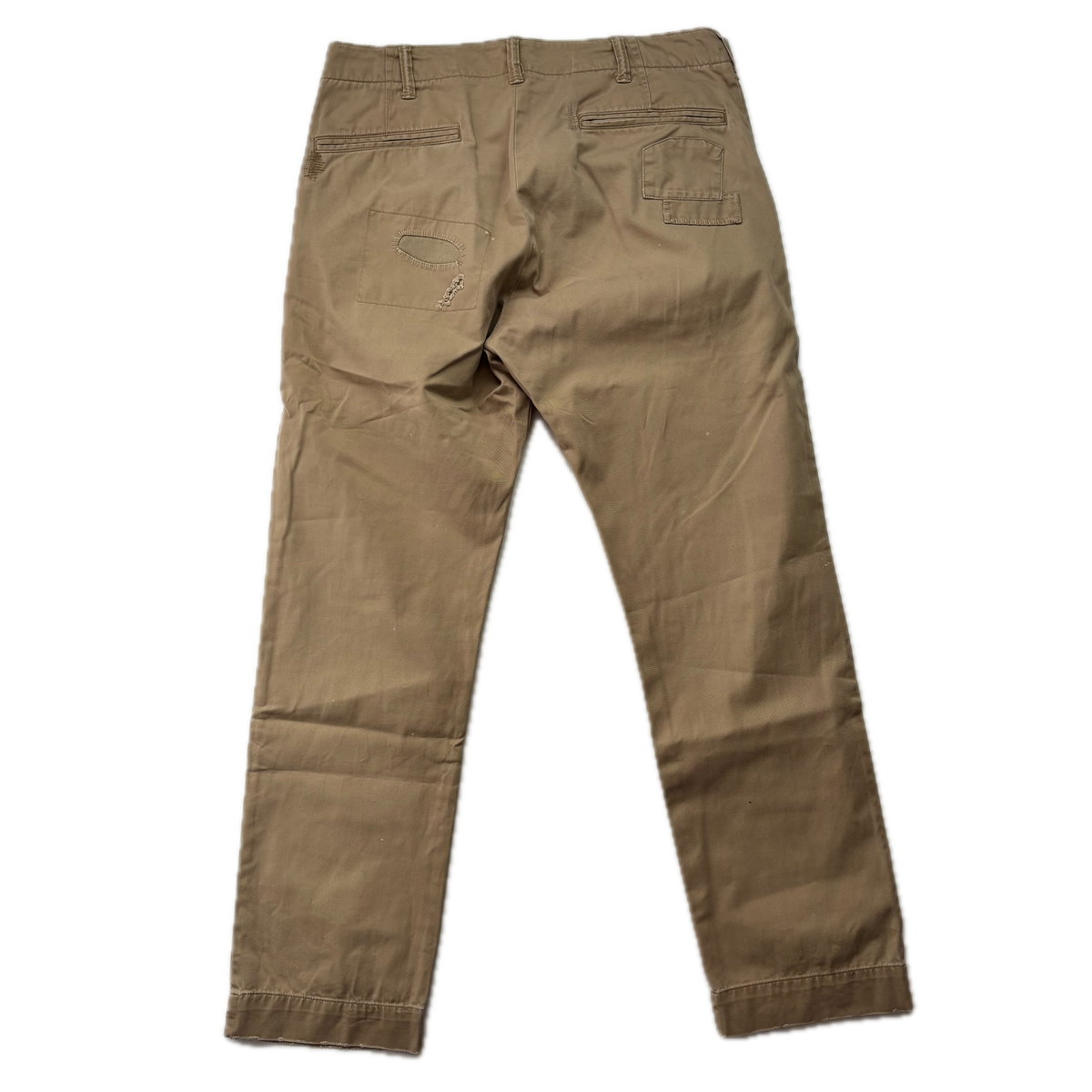 Polo Ralph Lauren Patchwork Distressed Beige Relaxed Fit Chinos - 32x32