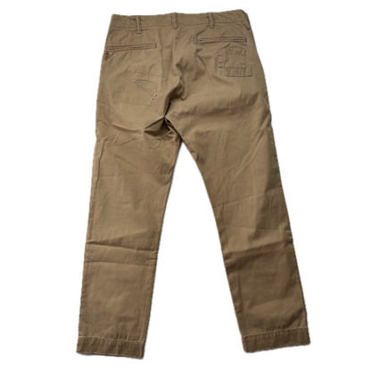 Polo Ralph Lauren Patchwork Distressed Beige Relaxed Fit Chinos - 32x32