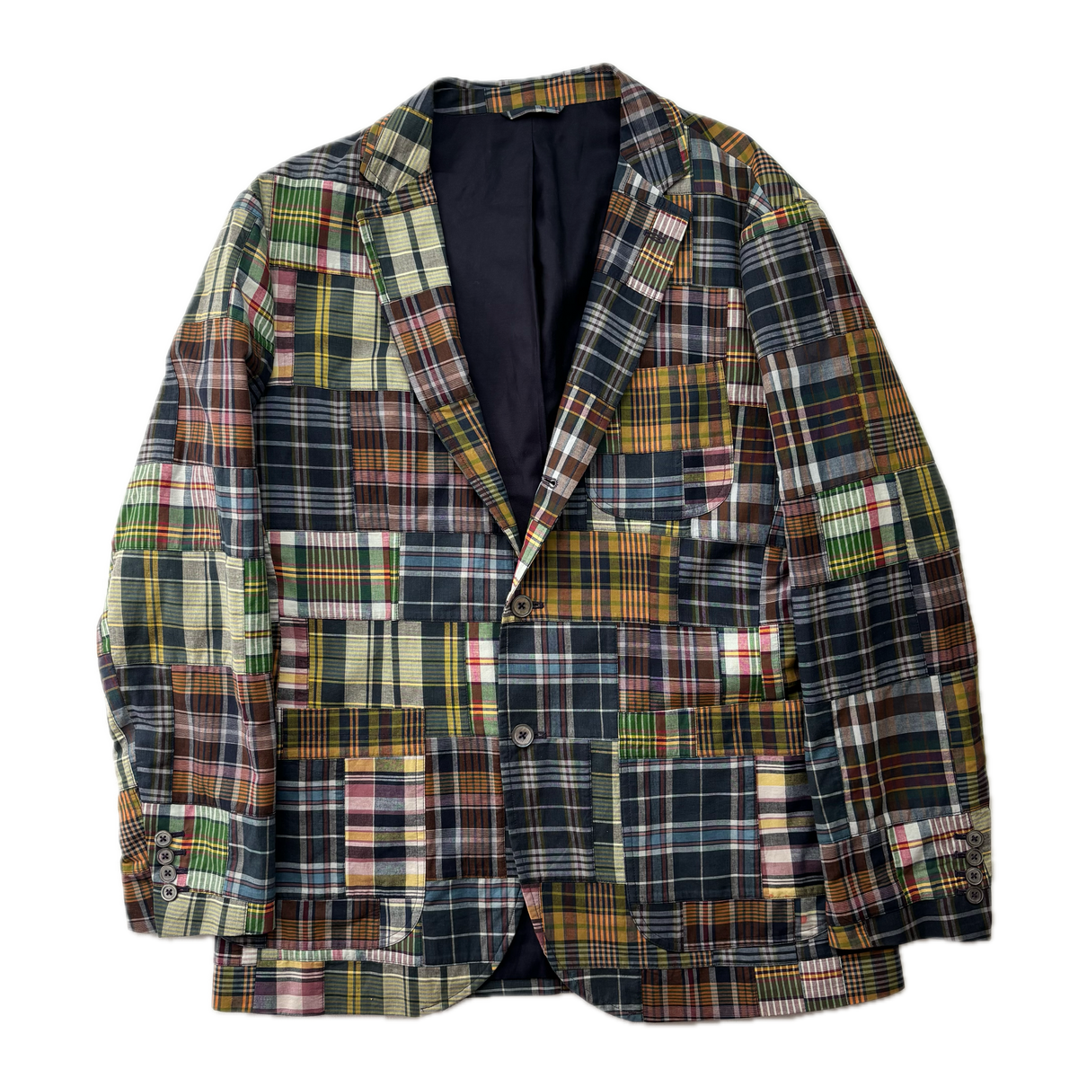 Polo Ralph Lauren Patchwork Madras Plaid Blazer Sports Jacket (Cotton) - 44R