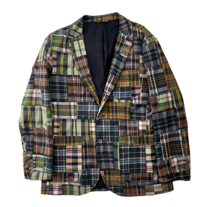 Polo Ralph Lauren Patchwork Madras Plaid Blazer Sports Jacket (Cotton) - 44R