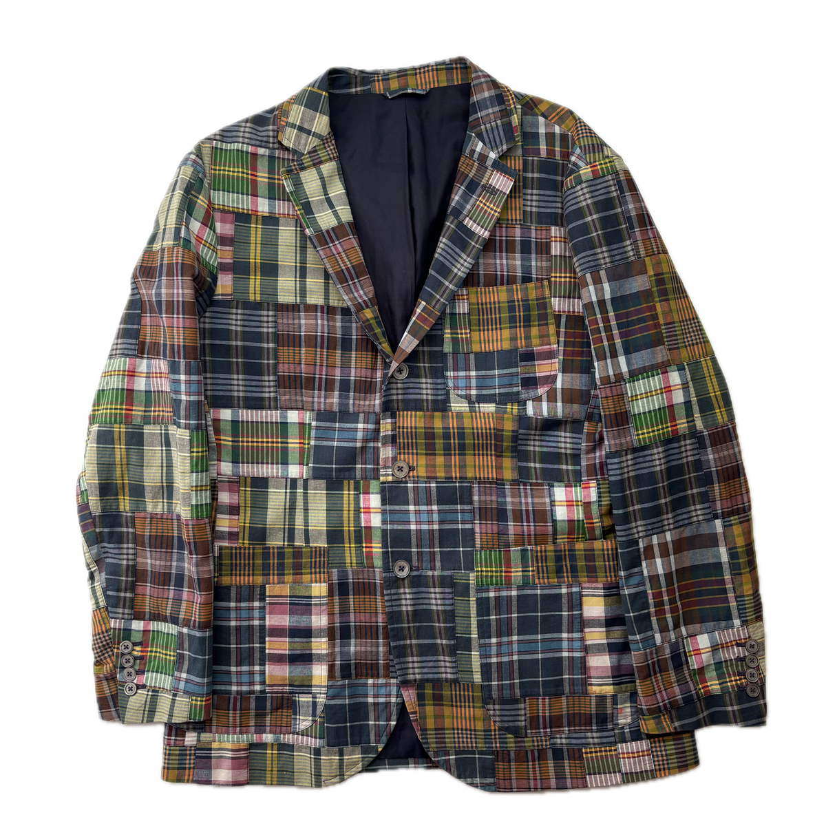 Polo Ralph Lauren Patchwork Madras Plaid Blazer Sports Jacket (Cotton) - 44R