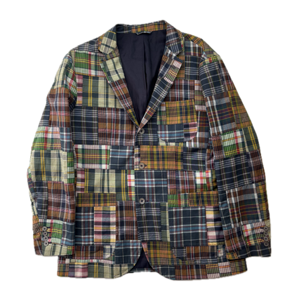 Polo Ralph Lauren Patchwork Madras Plaid Blazer Sports Jacket (Cotton) - 44R