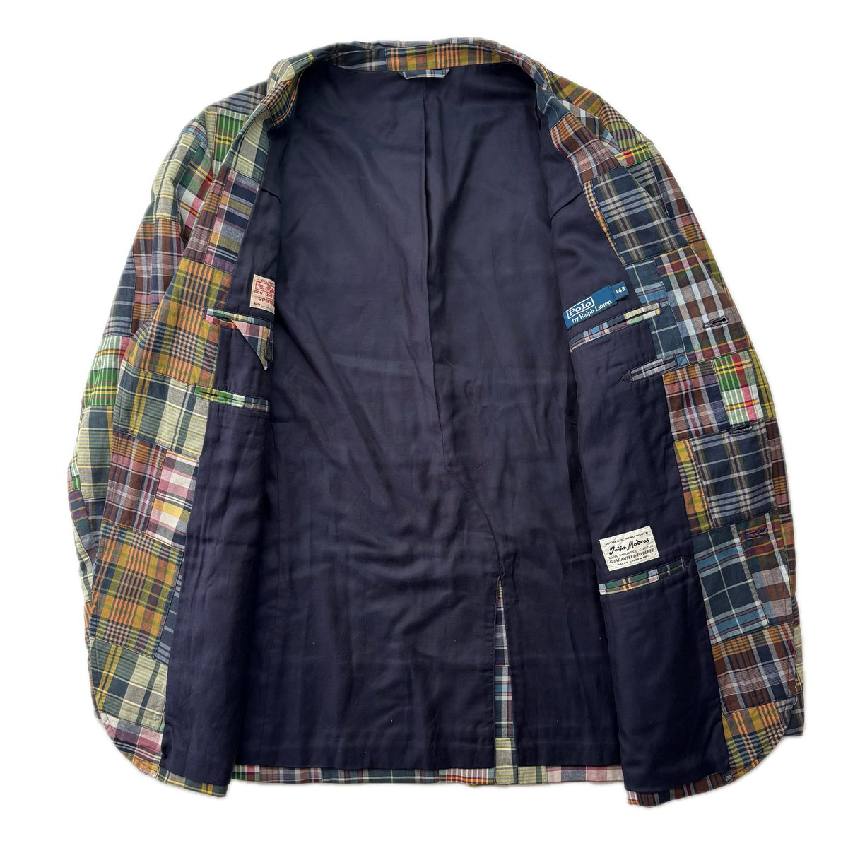 Polo Ralph Lauren Patchwork Madras Plaid Blazer Sports Jacket (Cotton) - 44R