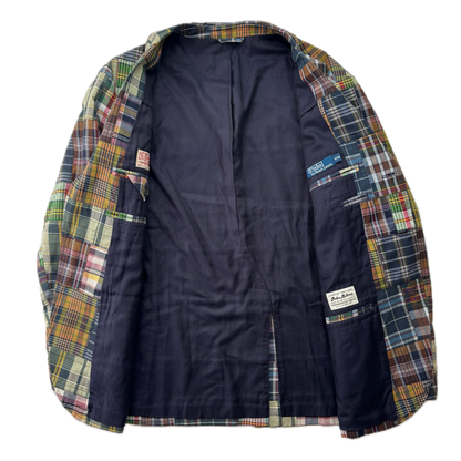 Polo Ralph Lauren Patchwork Madras Plaid Blazer Sports Jacket (Cotton) - 44R