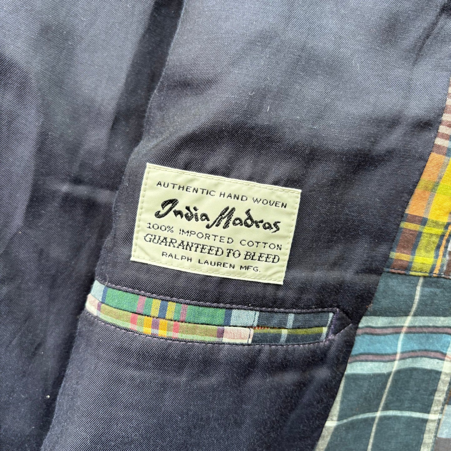 Polo Ralph Lauren Patchwork Madras Plaid Blazer Sports Jacket (Cotton) - 44R