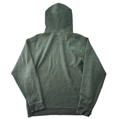RRL Faded Green Garment Dyed French Terry Hoodie  (Cotton) - L