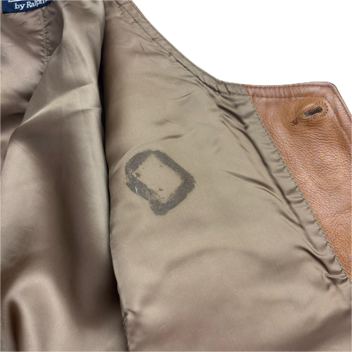 Polo Ralph Lauren Brown Tan Leather Waistcoat - L