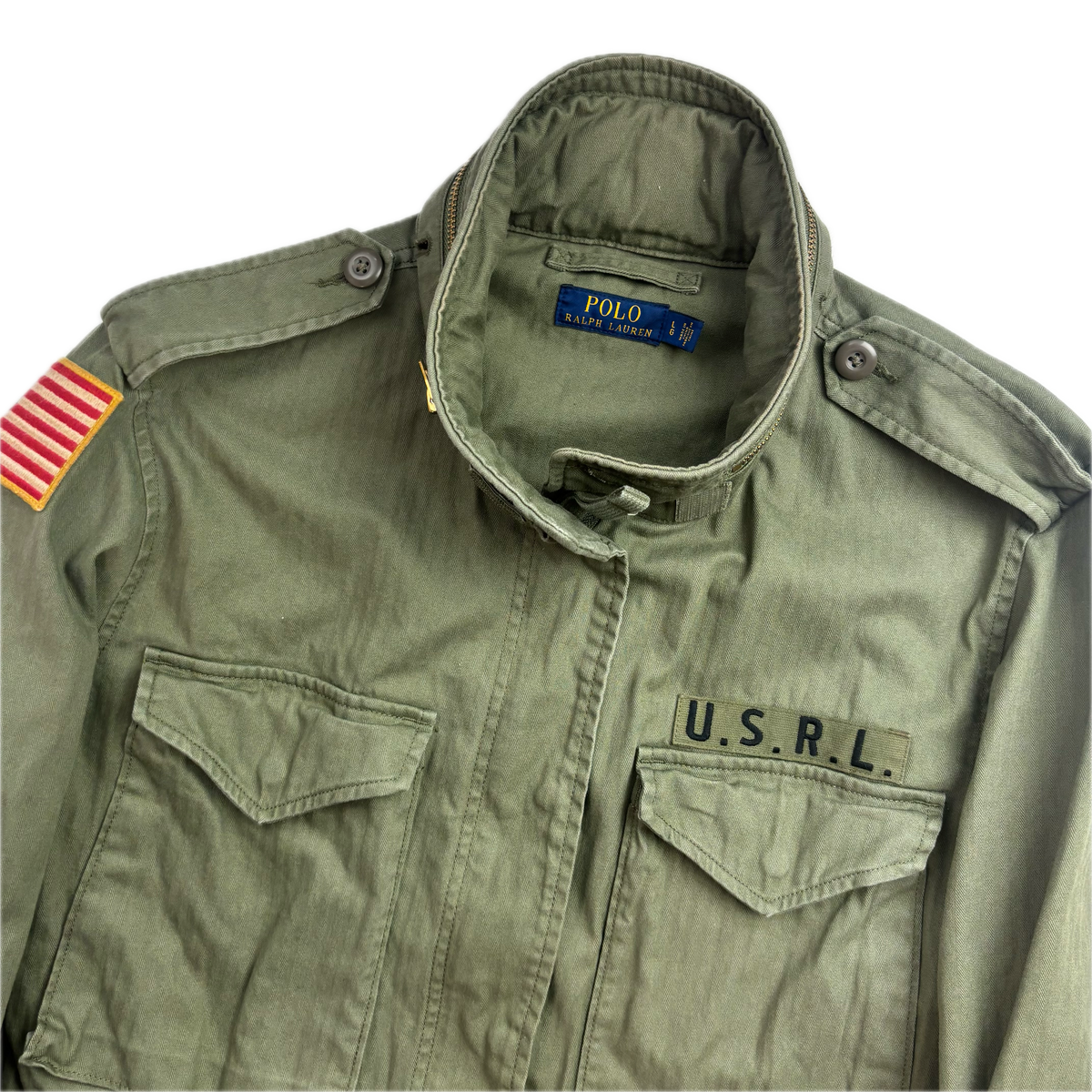 Polo Ralph Lauren Green Army Military Field Jacket - L