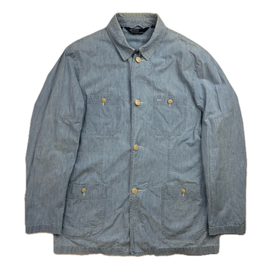 Polo Ralph Lauren Denim Chambray Utility Overshirt Shirt Chore Jacket - L