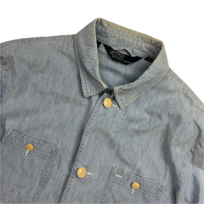 Polo Ralph Lauren Denim Chambray Utility Overshirt Shirt Chore Jacket - L