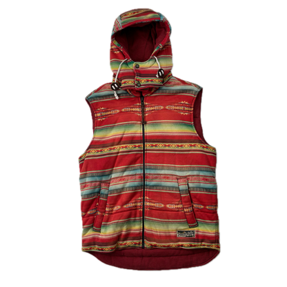 Polo Ralph Lauren Serape Aztec Body Warmer Hooded Gilet Vest Southwestern - M