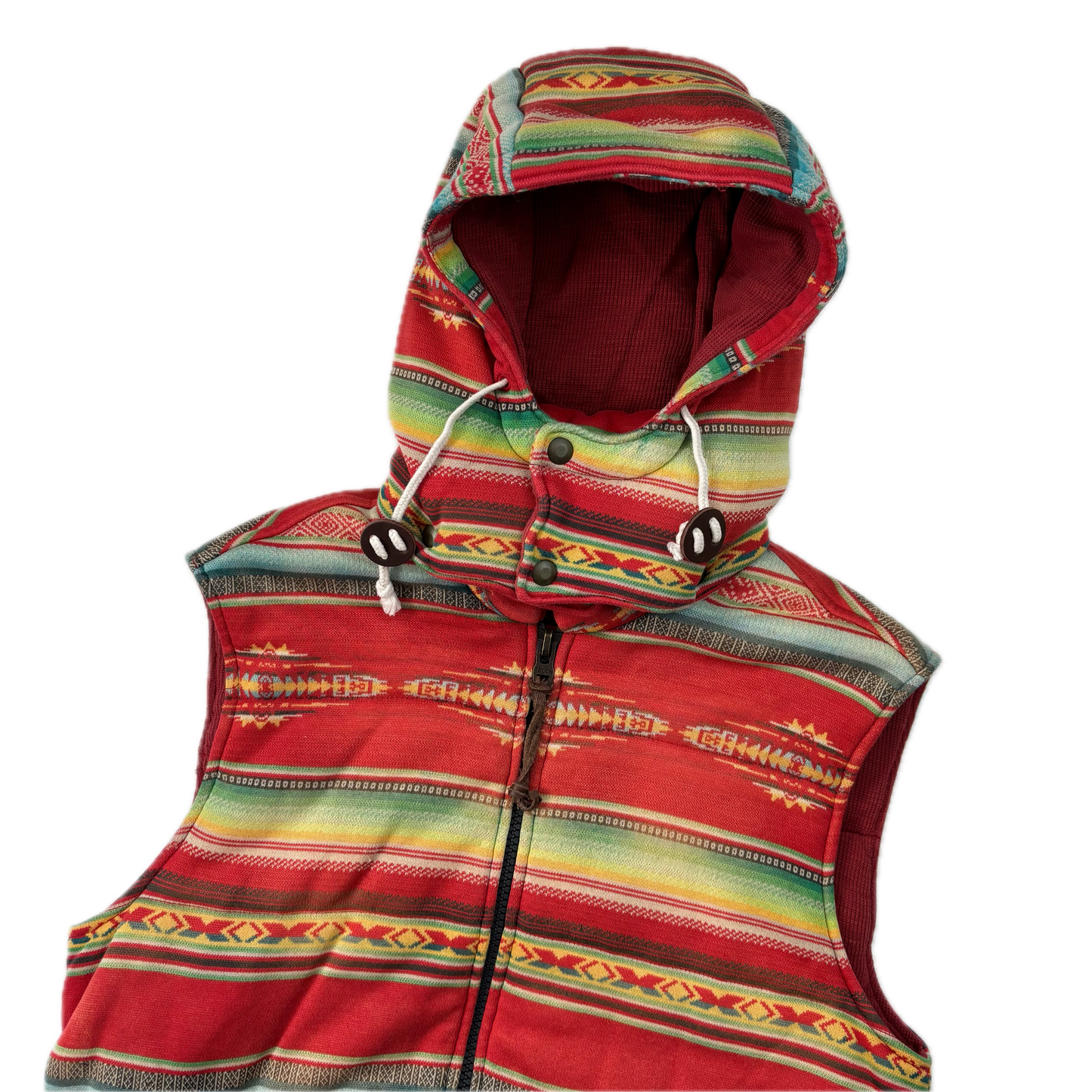Polo Ralph Lauren Serape Aztec Body Warmer Hooded Gilet Vest Southwestern - M
