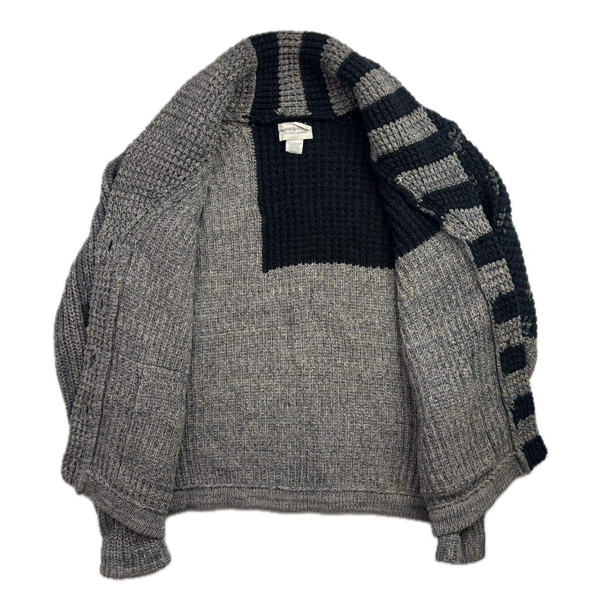 Denim & Supply Grey USA Flag Stars & Stripes Patchwork Cardigan - L