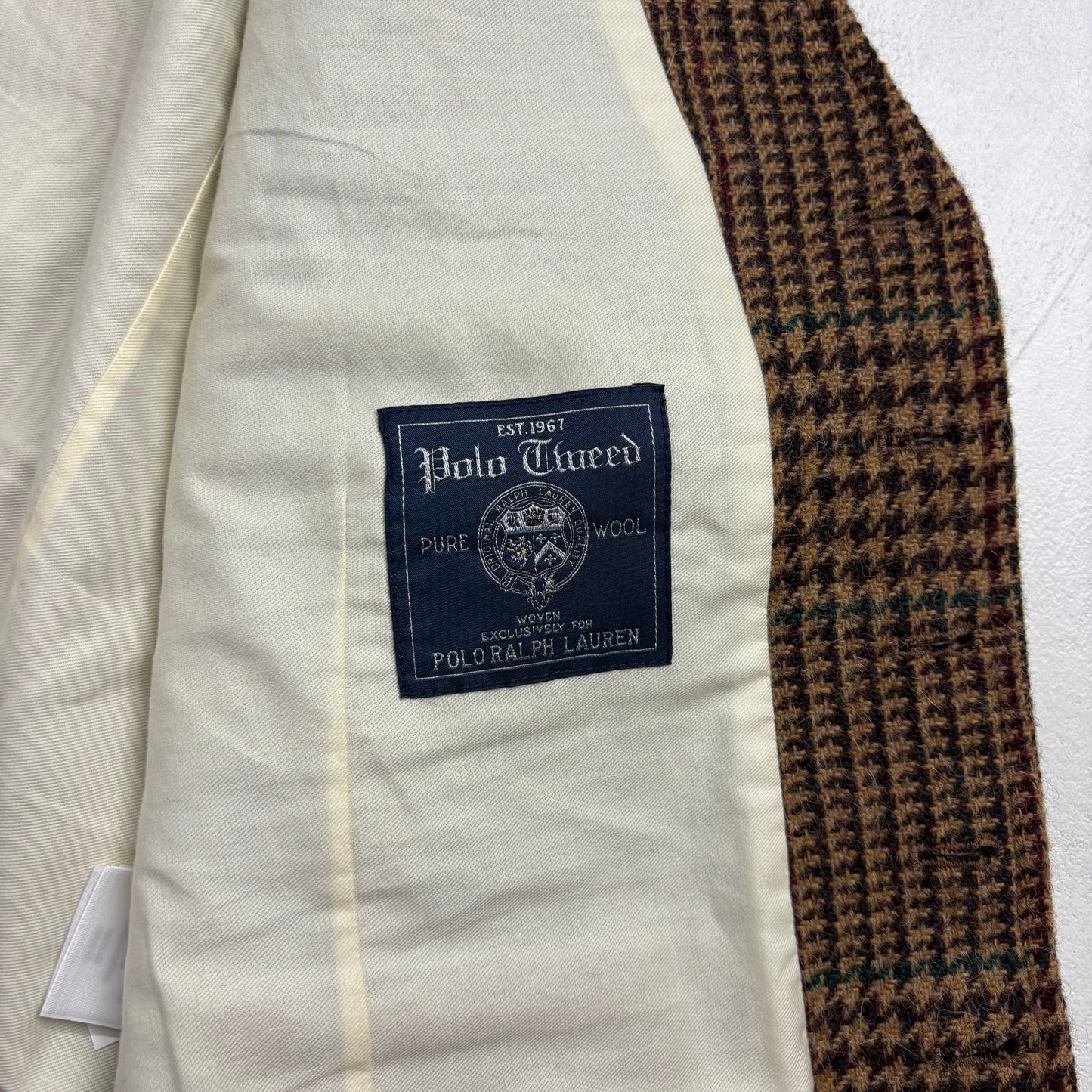 Polo Ralph Lauren Brown Tweed Glen Plaid Waistcoat (Wool) - 44R