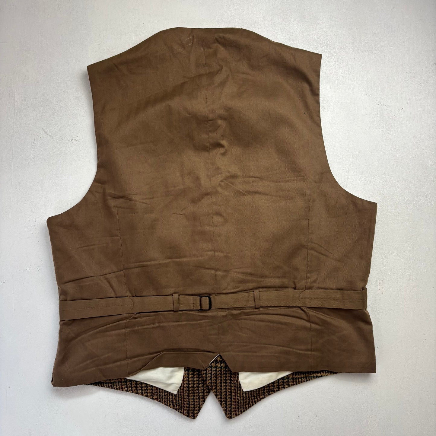 Polo Ralph Lauren Brown Tweed Glen Plaid Waistcoat (Wool) - 44R