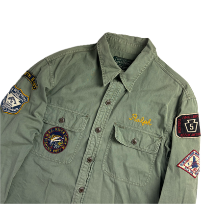Polo Country Ralph Lauren Rod & Reel Green Fishing Shirt - M