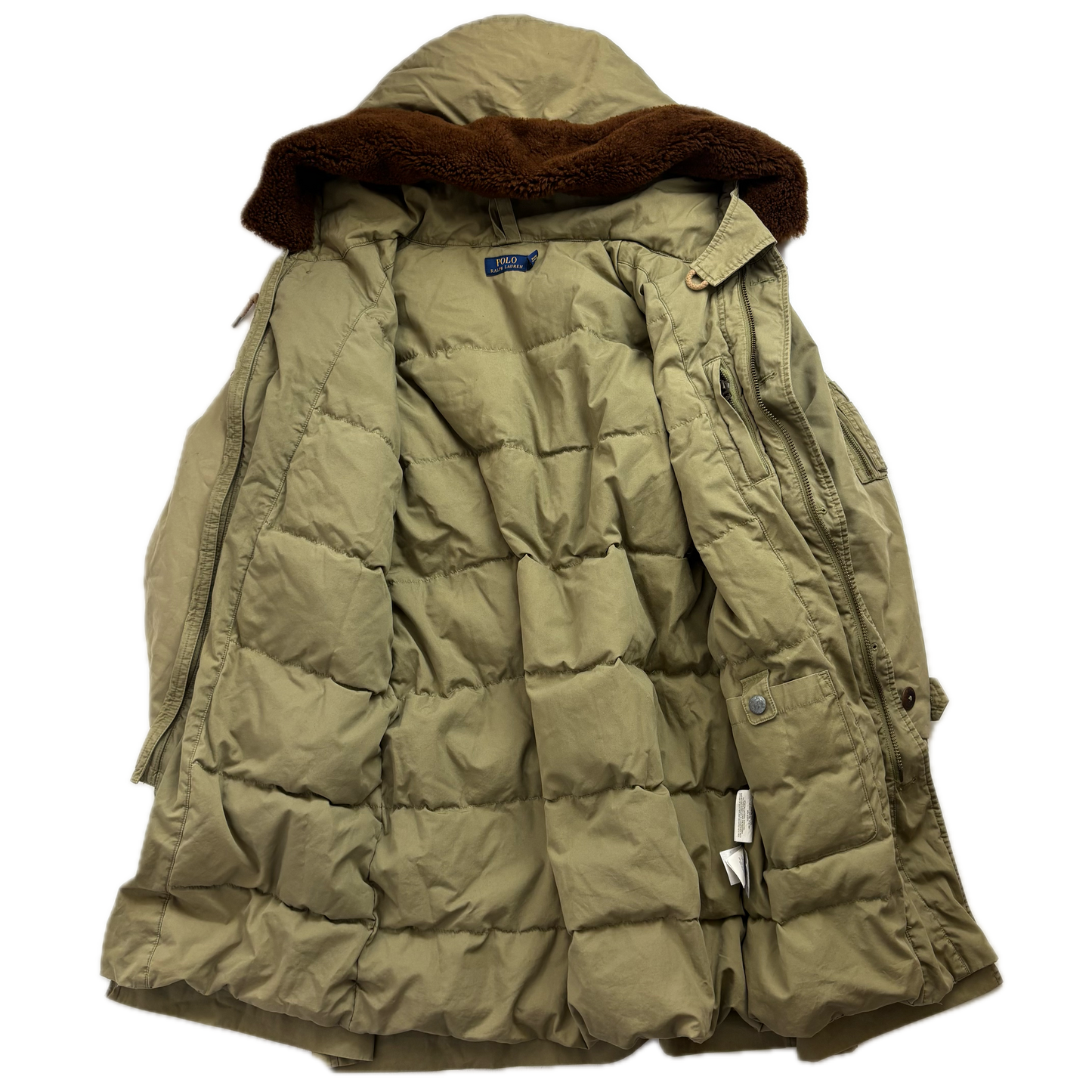 Polo Ralph Lauren Mountain Division Puffer Parka Military Sheepskin Hood - M
