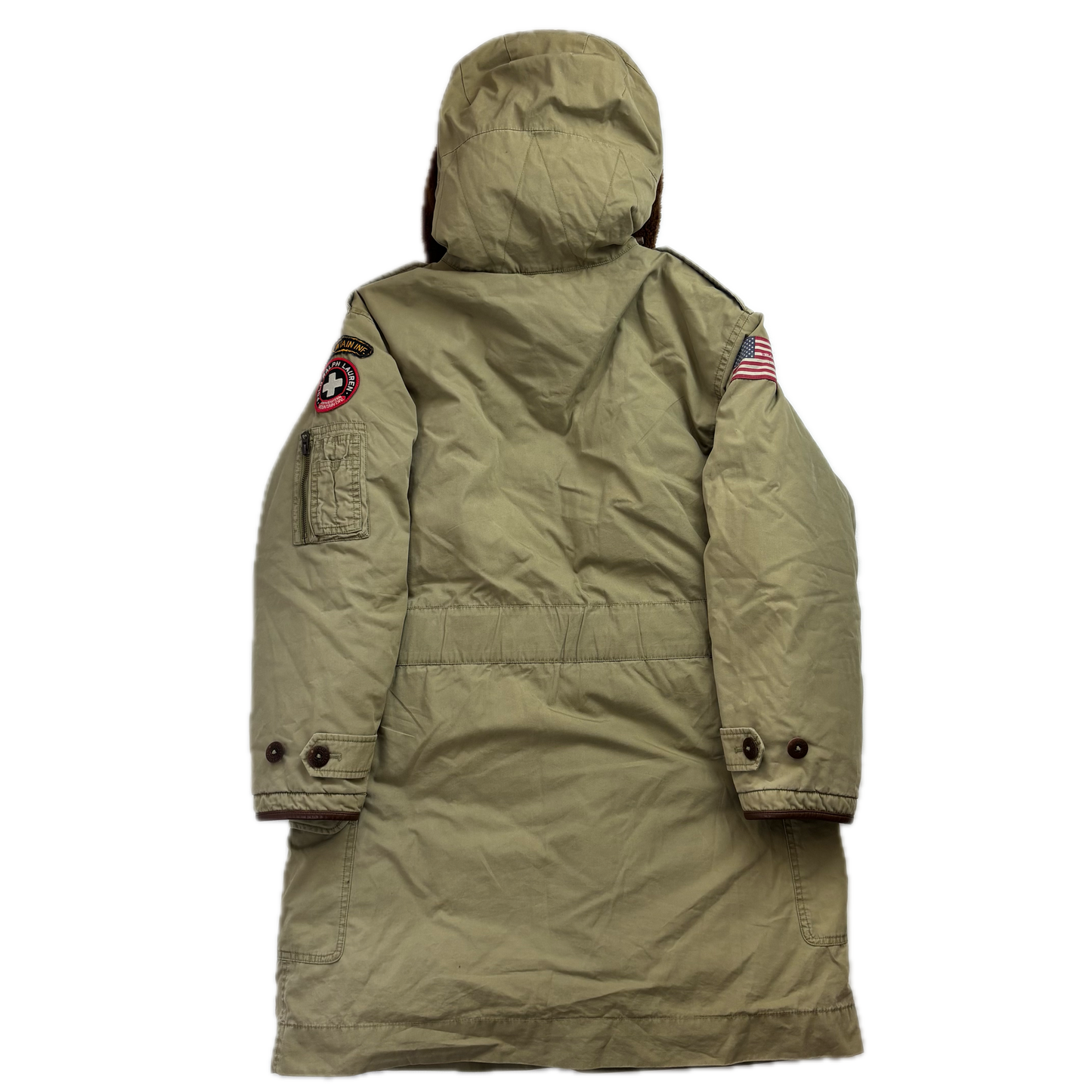 Polo Ralph Lauren Mountain Division Puffer Parka Military Sheepskin Hood - M