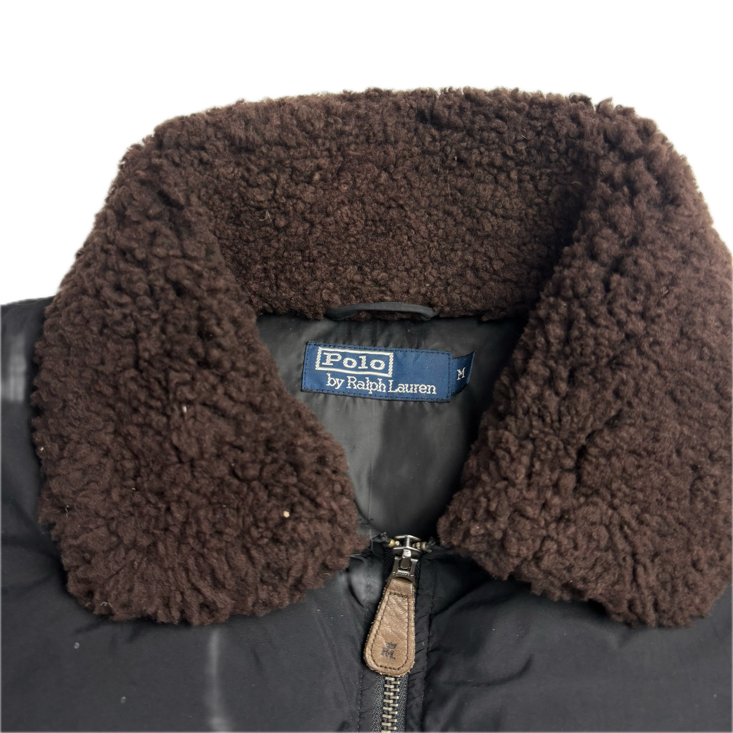 Polo Ralph Lauren Lambswool Collar Black Bomber Jacket - M