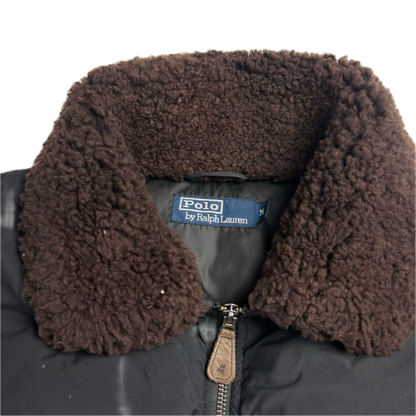 Polo Ralph Lauren Lambswool Collar Black Bomber Jacket - M