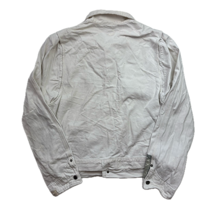 Polo Ralph Lauren White Denim Trucker Jacket Distressed Patchwork - XL