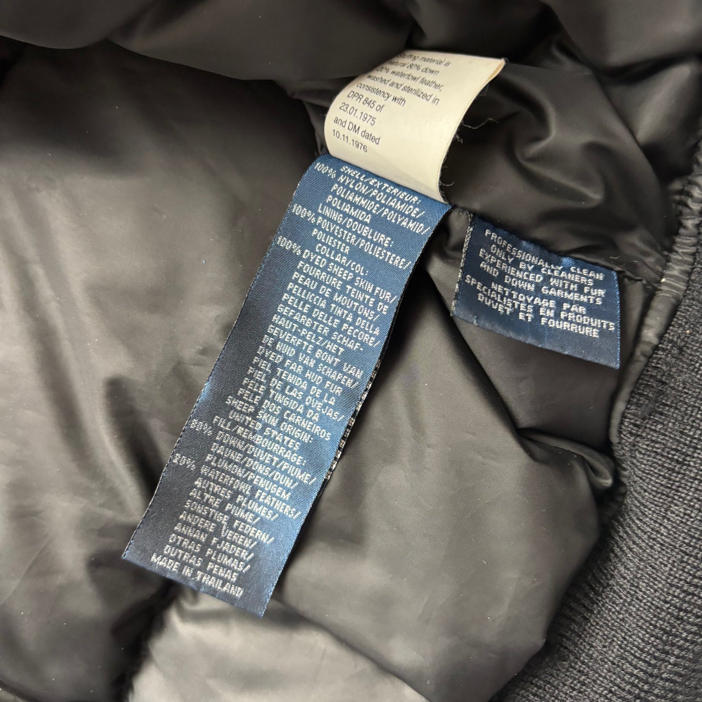 Polo Ralph Lauren Lambswool Collar Black Bomber Jacket - M