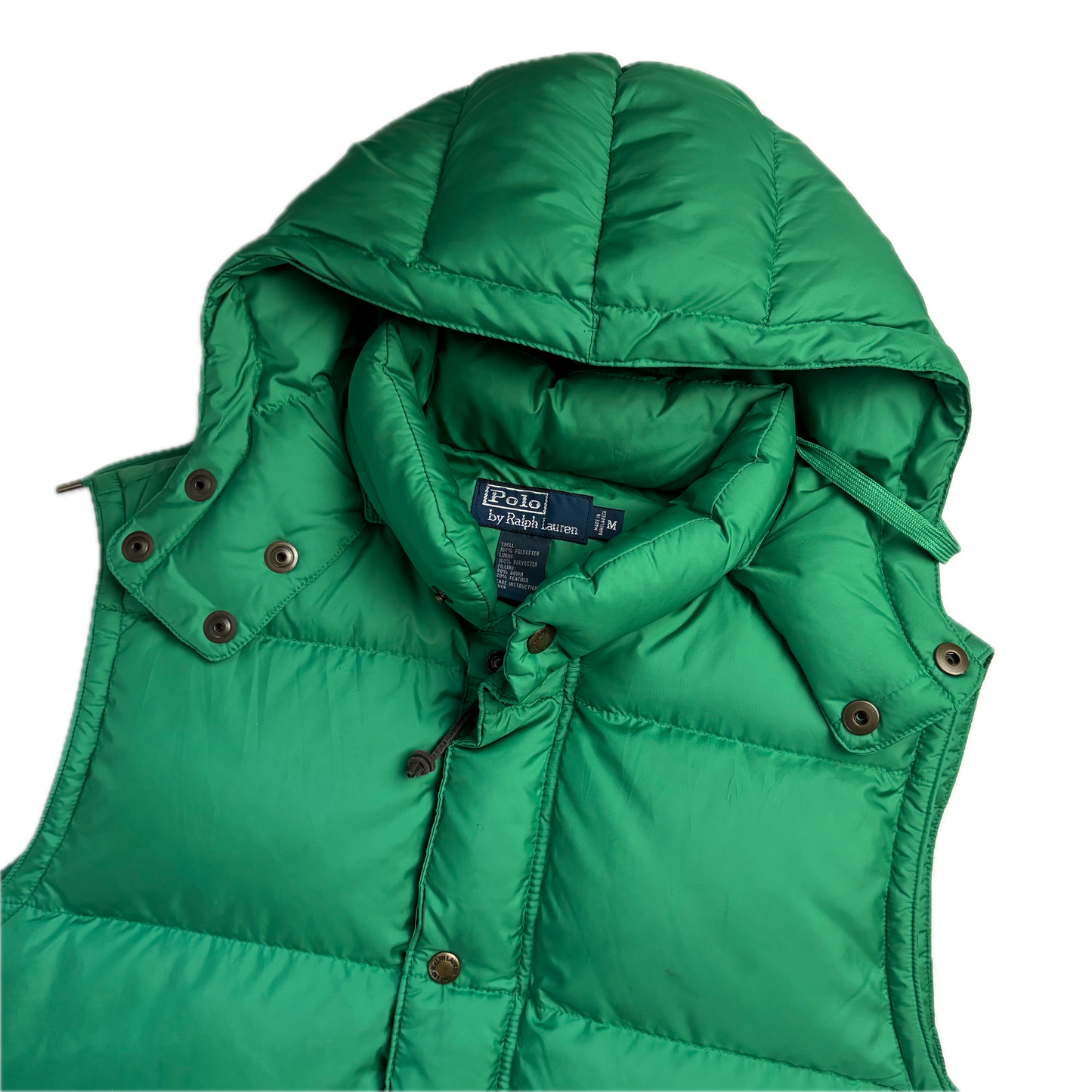 Polo Ralph Lauren Green Hooded Body Warmer Gilet Down Vest - M