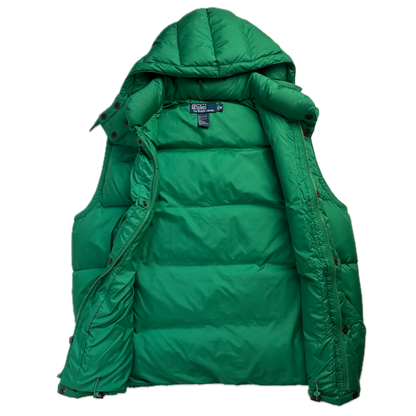 Polo Ralph Lauren Green Hooded Body Warmer Gilet Down Vest - M