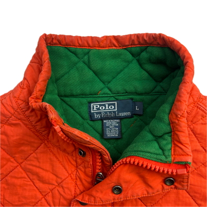 Polo Ralph Lauren Blue Orange Indian Head Kayak Hybrid Quarter Zip Sweatshirt - L