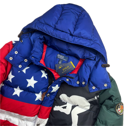 Polo Ralph Lauren Retro Suicide Ski Graphic Puffer Jacket Down Coat - L