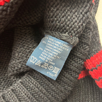 Polo Ralph Lauren Hand Knit Navajo Aztec Jumper Roll Neck Sweater (Wool Linen Silk) - M