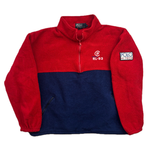 Polo Ralph Lauren 90’s Hi Tech CP RL-93 Red Navy 1/4 Zip Fleece - M