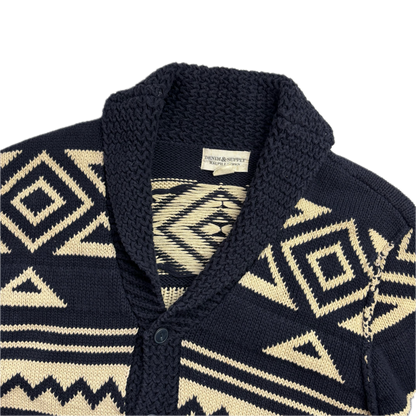 Denim & Supply Navy Beige Aztec Cardigan - XL