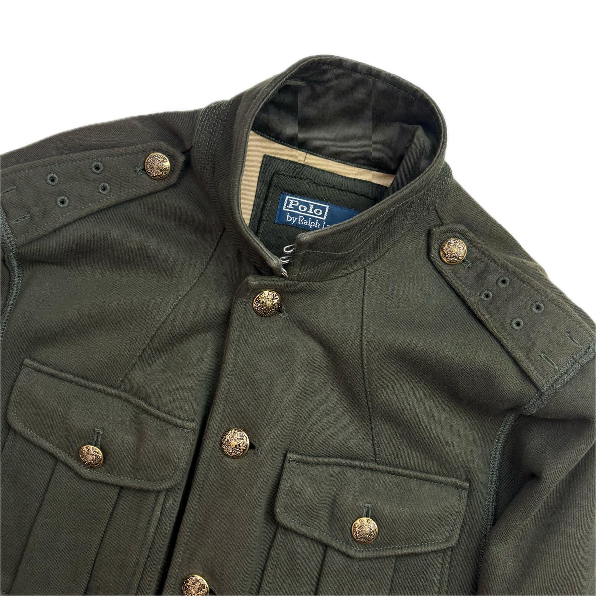 Polo Ralph Lauren Green Military Battle Dress Officer Jacket (Cotton) -  M