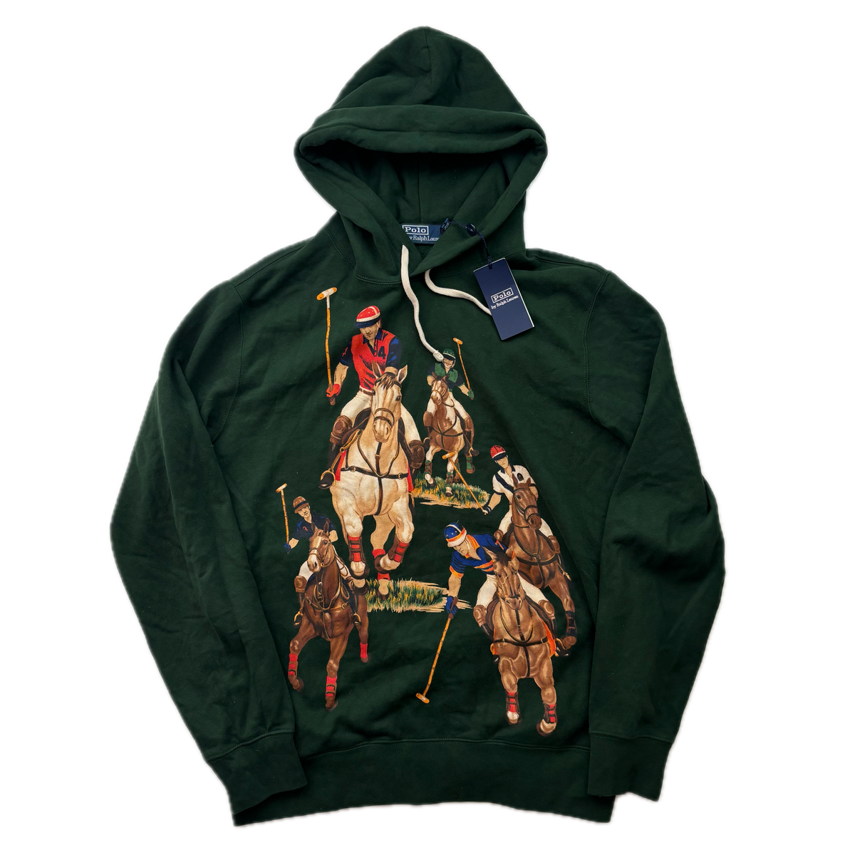 Polo Ralph Lauren Green Five Horsemen Equestrian Print Hoodie - M