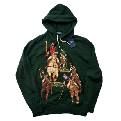 Polo Ralph Lauren Green Five Horsemen Equestrian Print Hoodie - M