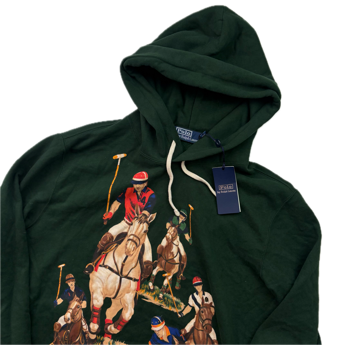 Polo Ralph Lauren Green Five Horsemen Equestrian Print Hoodie - M