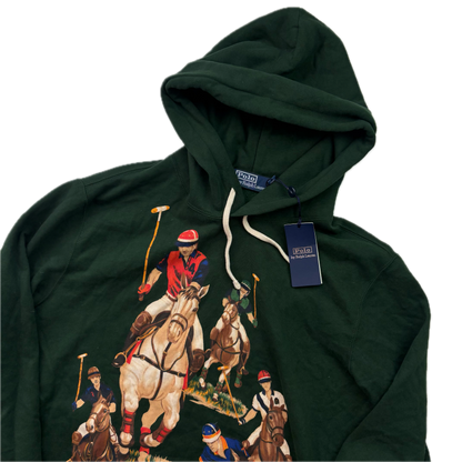 Polo Ralph Lauren Green Five Horsemen Equestrian Print Hoodie - M
