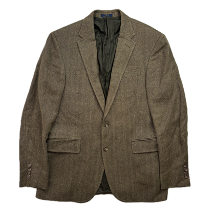 Polo Ralph Lauren Green Herringbone Blazer (Flax Wool) - 40R