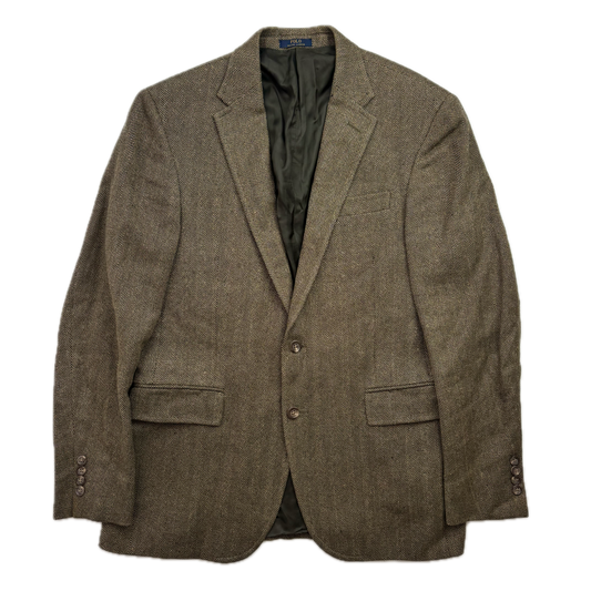 Polo Ralph Lauren Green Herringbone Blazer (Flax Wool) - 40R