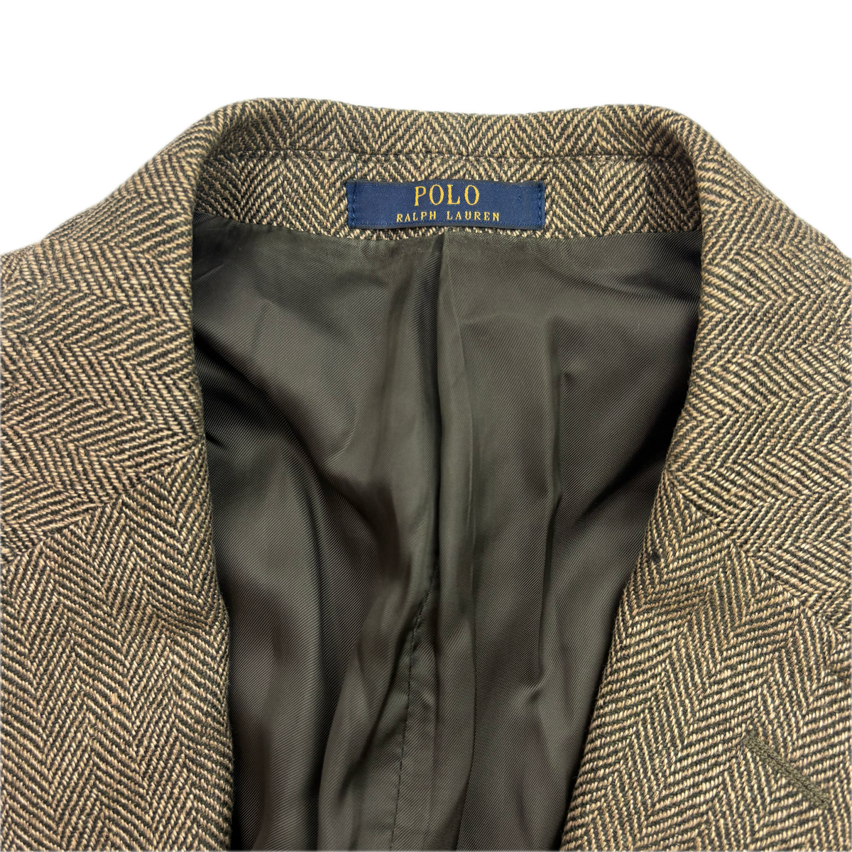 Polo Ralph Lauren Green Herringbone Blazer (Flax Wool) - 40R