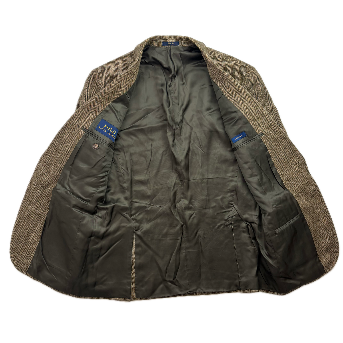 Polo Ralph Lauren Green Herringbone Blazer (Flax Wool) - 40R