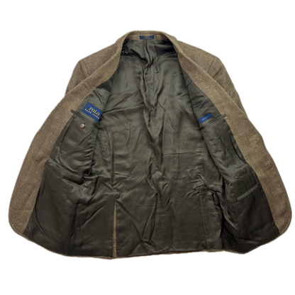 Polo Ralph Lauren Green Herringbone Blazer (Flax Wool) - 40R